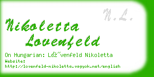 nikoletta lovenfeld business card
